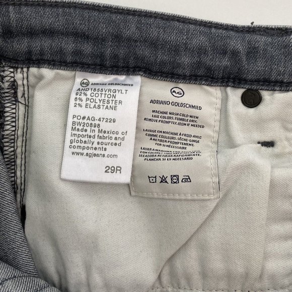 Adriano Goldschmied AG The Prima Gray Raw Hem Slim Ankle Jean | Sz 29 - Picture 12 of 13
